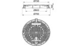 Чугунен капак Ø600 мм с панта, вентилиран, клас D400